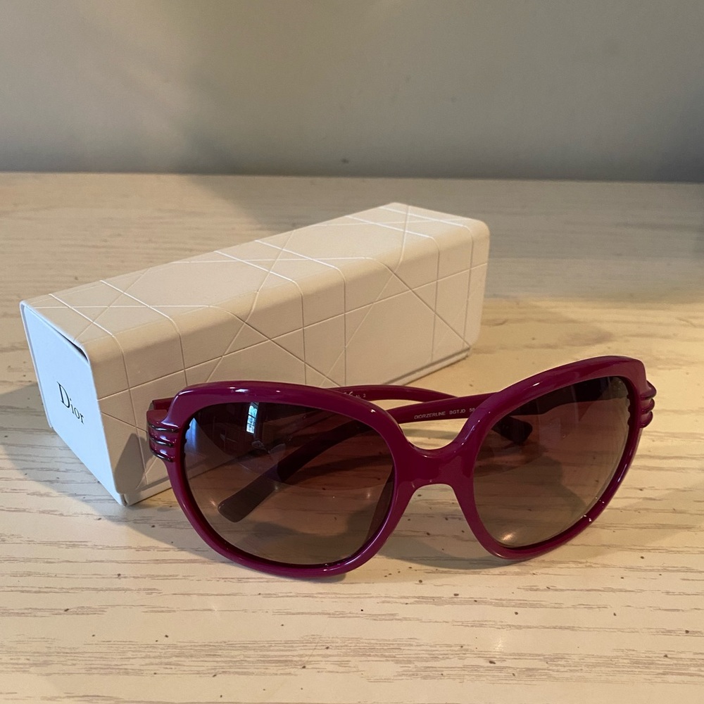 Purple Christian Dior sunglasses